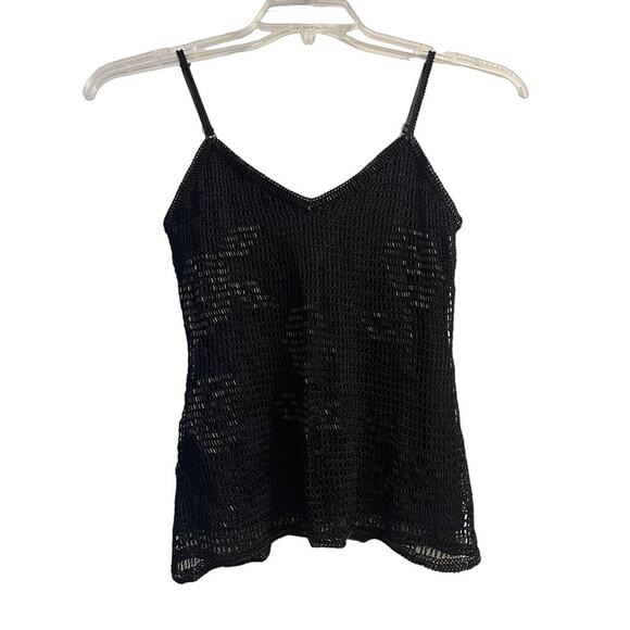 Sue Wong Black Lace Beaded Cami Tank Sz S - Picture 1 of 5